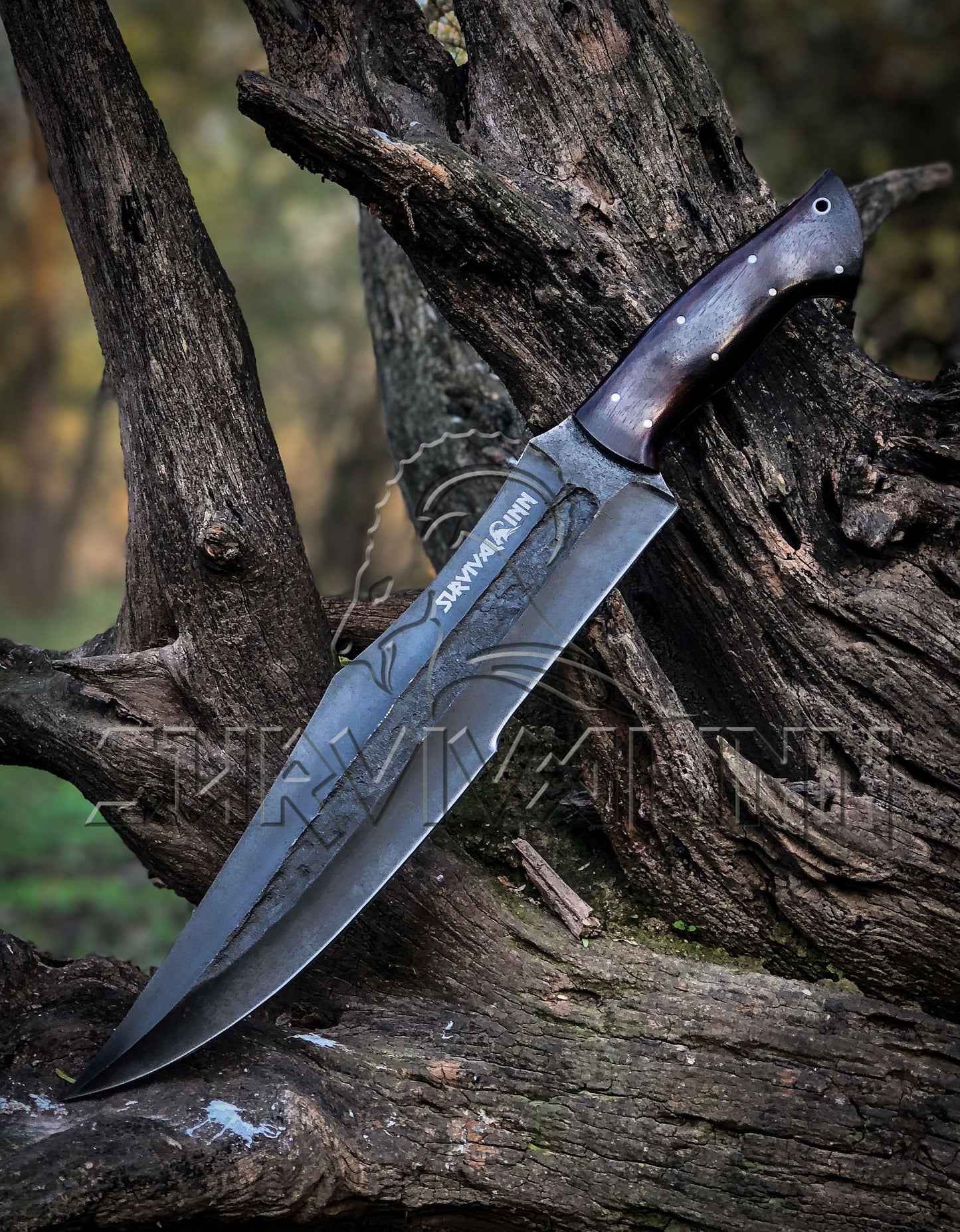 Premium Hand-Forged Bog Hunting Bowie Knife | High Carbon Steel Survival Blade knife | Survivalinn