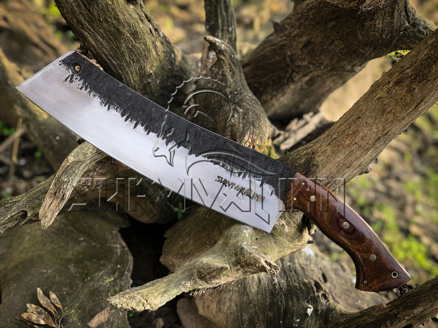 Premium Hand-Forged Bog Hunting Bowie Knife | High Carbon Steel Survival Blade