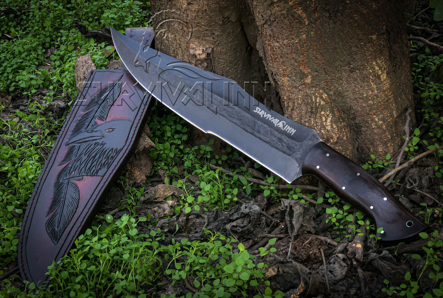 Premium Hand-Forged Bog Hunting Bowie Knife | High Carbon Steel Survival Blade knife | Survivalinn