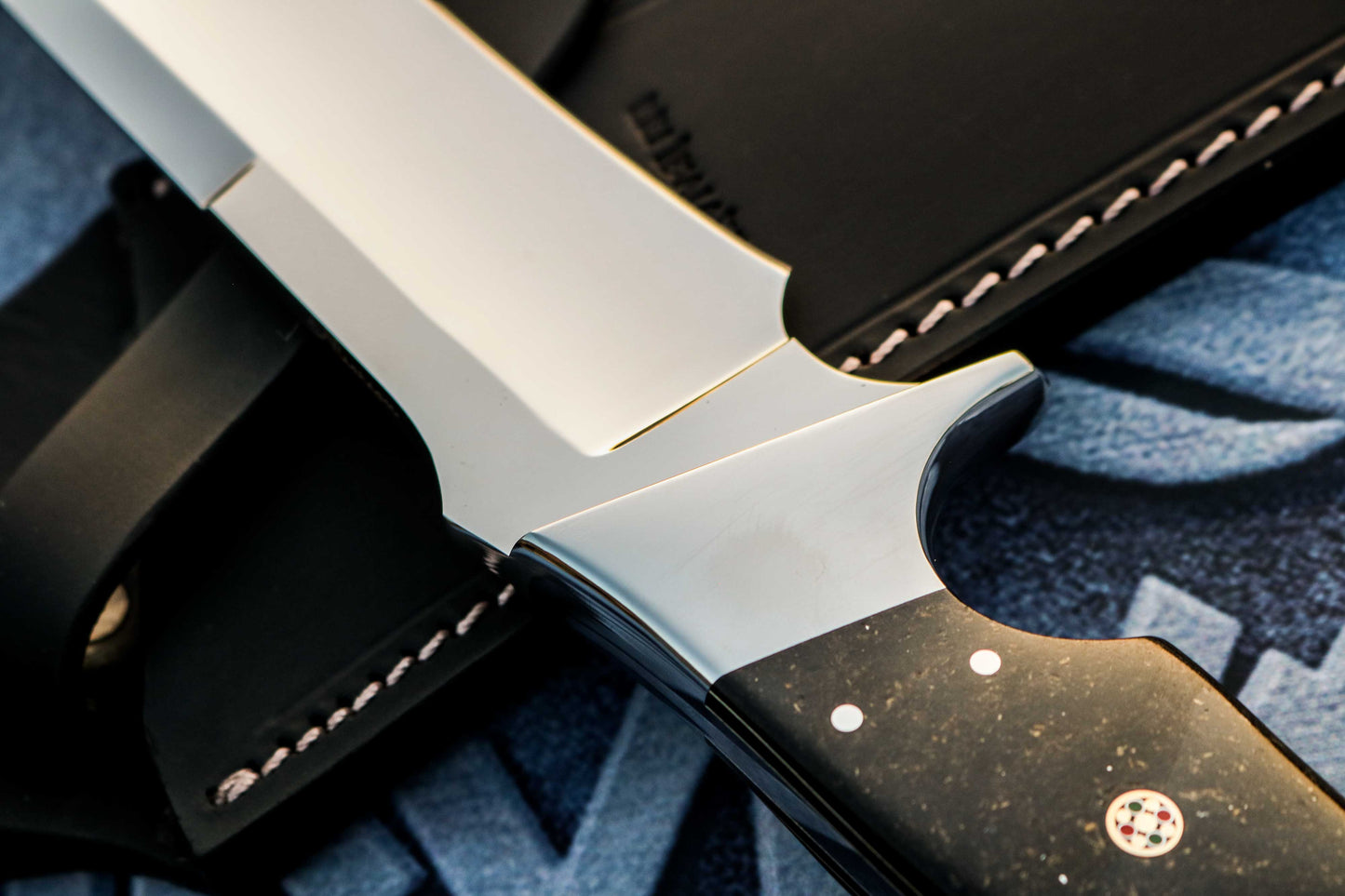 Premium Bowie Knife – High Carbon Steel Blade with Galaxy Micarta Handle & Leather Sheath | Survivalinn