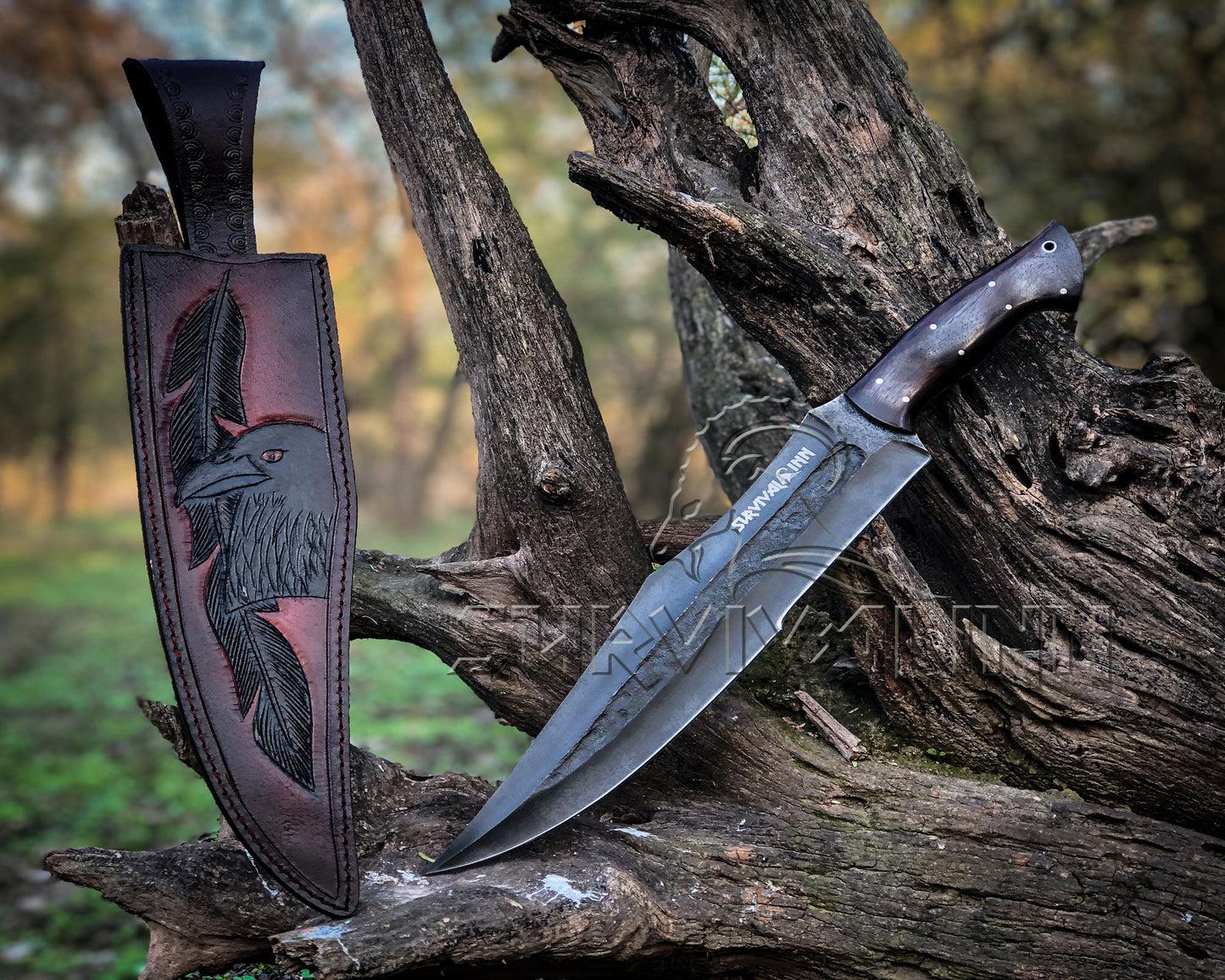 Premium Hand-Forged Bog Hunting Bowie Knife | High Carbon Steel Survival Blade knife | Survivalinn