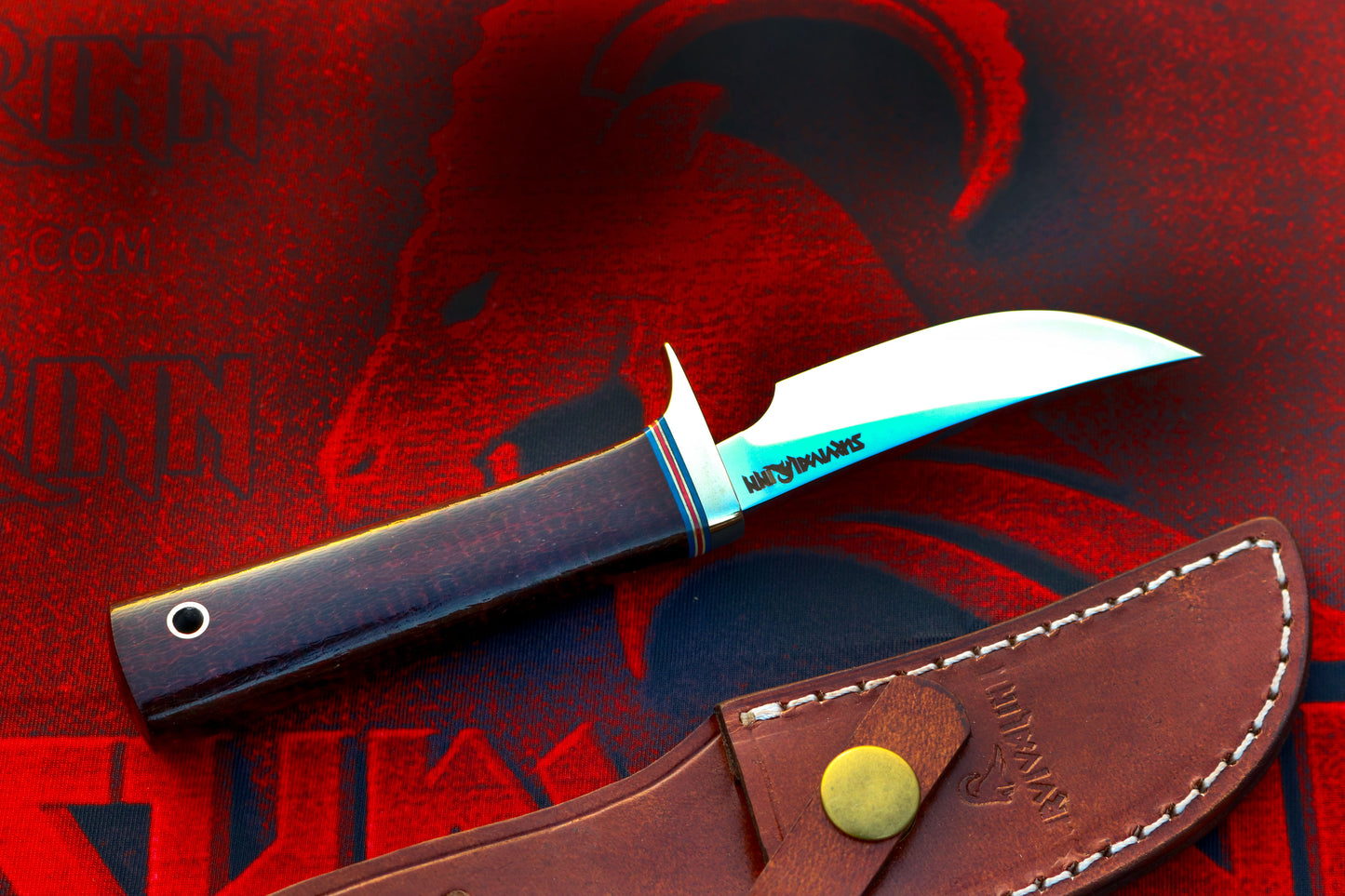 Upswept skinner blade on Randall Model 20 Yukon Skinner with durable Micarta grip