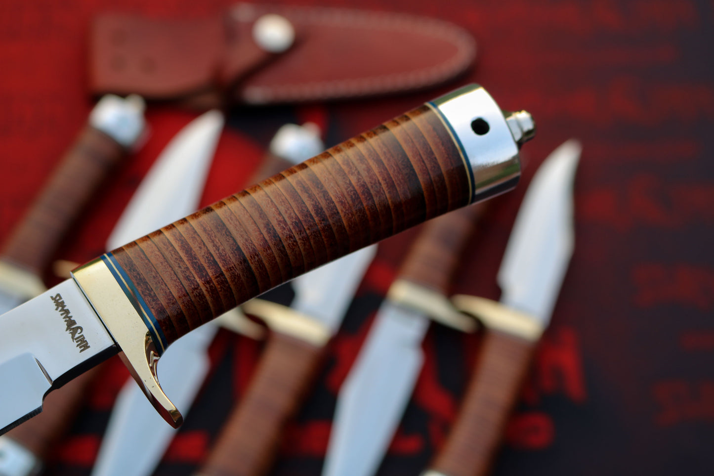 Randall Model 8 Trout & Bird style knives-Leather Handle 7 knives-Survivalinn