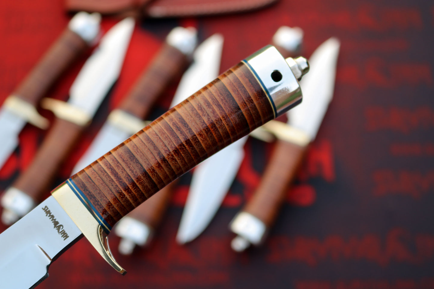 Randall Model 8 Trout & Bird style knives-Leather Handle 7 knives-Survivalinn