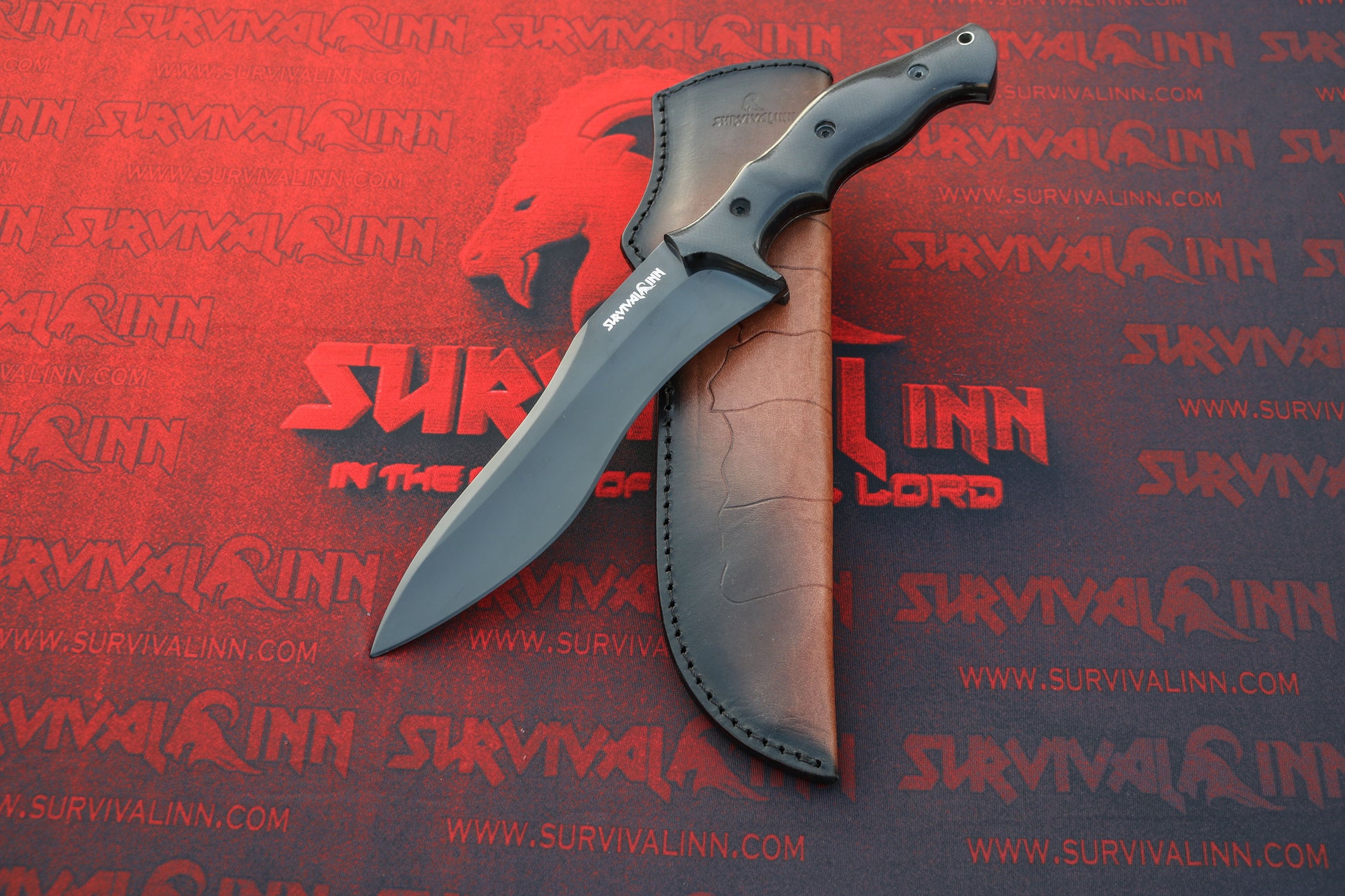 Custom handmade D2 steel Redemption Bowie knife full view