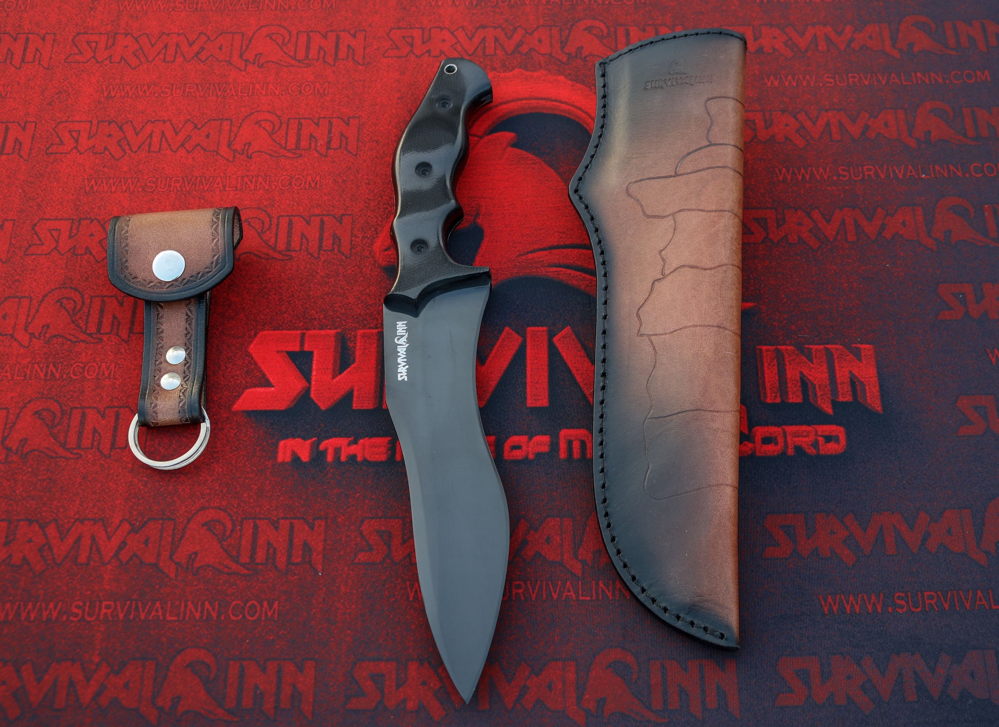 Custom handmade Redemption Bowie knife sheath included
