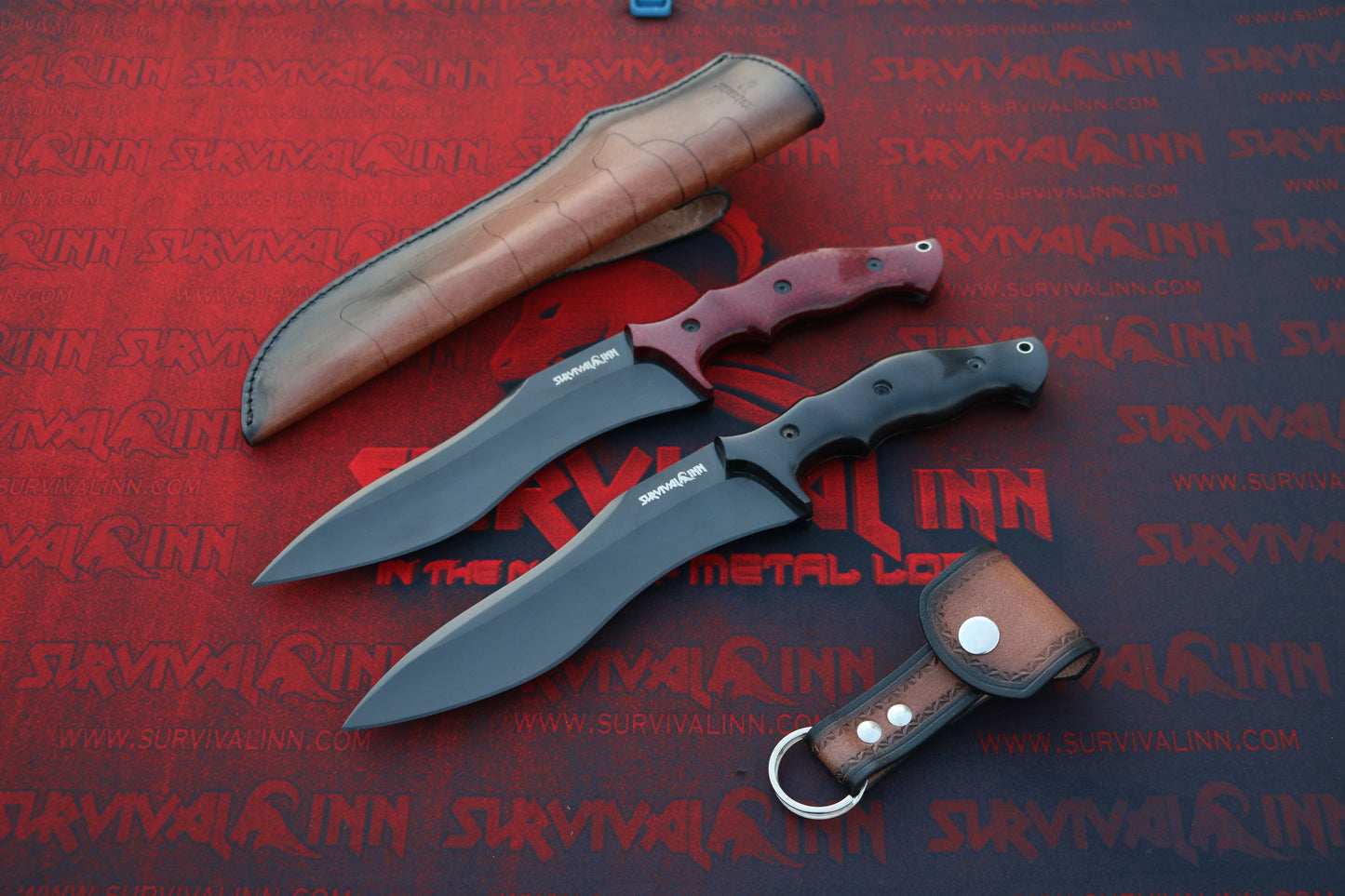 Custom handmade D2 steel Redemption Bowie knife full view