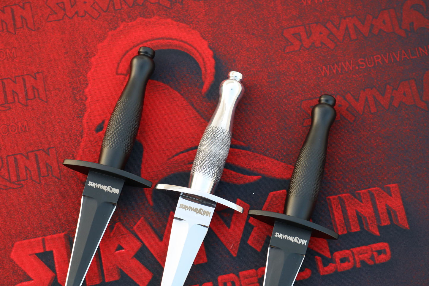 Premium Fairbairn-Sykes Dagger by Survivalinn. Polished D2 steel, knurled grip, needle-point sharpness. Iconic tactical commando knife