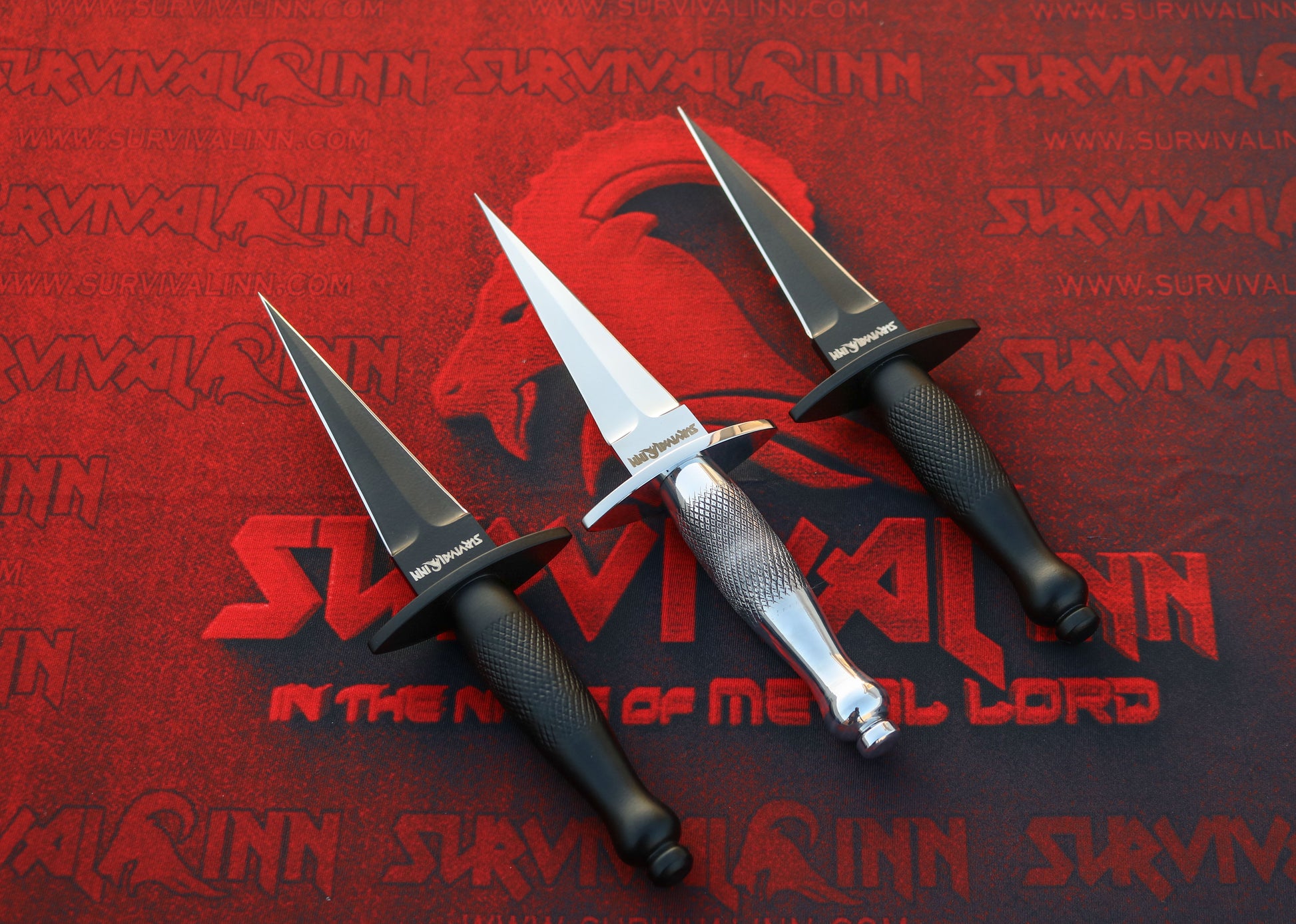 Detail of the classic Fairbairn-Sykes brass [or other material] grip handle for superior tactical contro