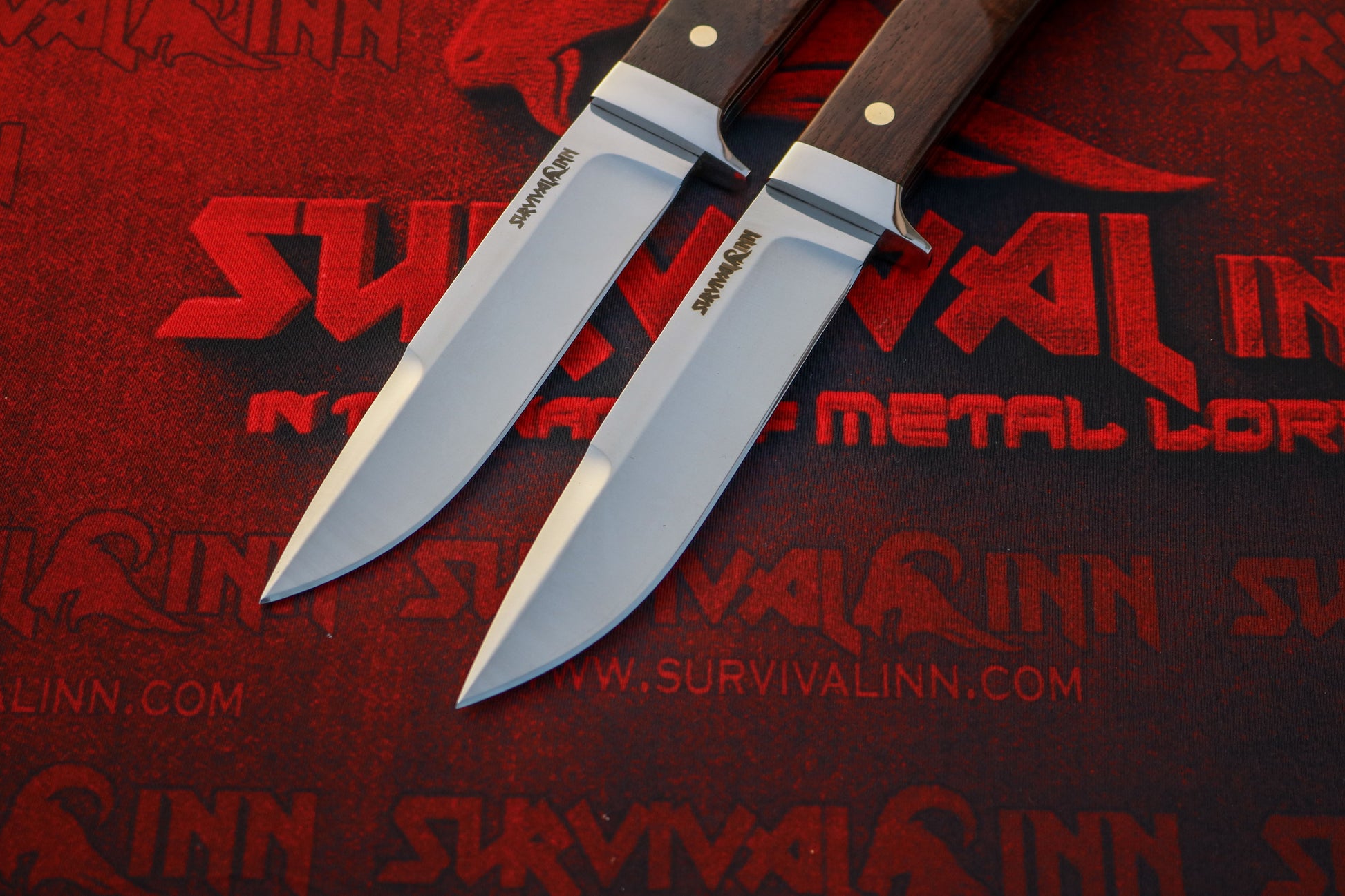 Close-up of razor-sharp edge on Loveless style hunting blade