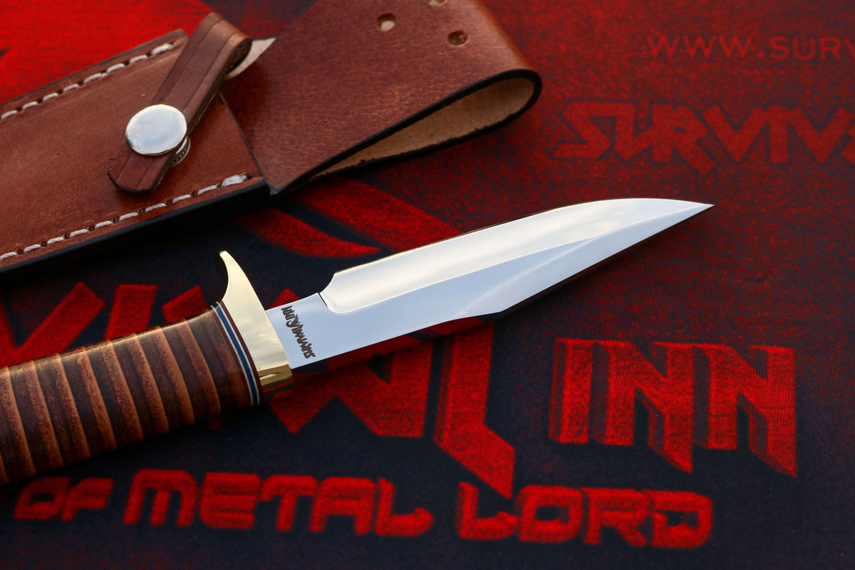 Randall Model 23 Gamemaster knife with duralumin butt cap and leather handle