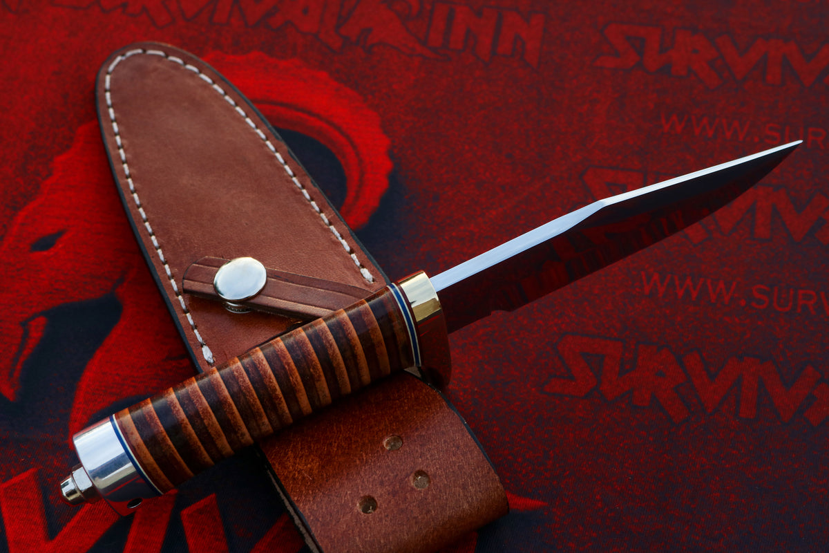 Randall Model 23 Gamemaster handmade knife with standard handle shape and leather handle