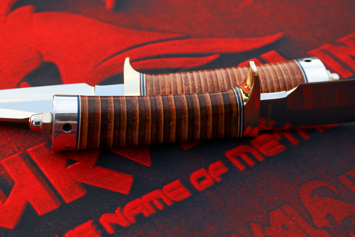 Randall Model 23 Gamemaster knife with duralumin butt cap and leather handle