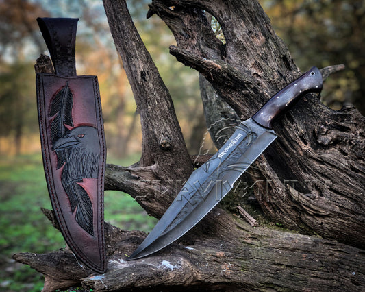 Premium Hand-Forged Bog Hunting Bowie Knife | High Carbon Steel Survival Blade knife | Survivalinn