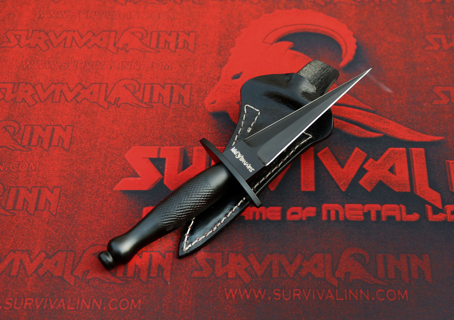 Premium custom Dagger by Survivalinn. Polished D2 steel, knurled grip, needle-point sharpness. Iconic tactical commando knife