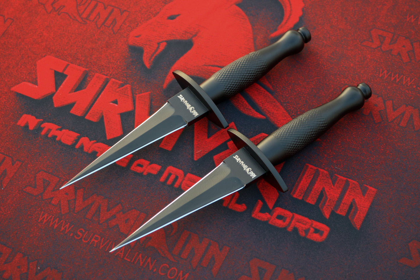 Premium custom Dagger by Survivalinn. Polished D2 steel, knurled grip, needle-point sharpness. Iconic tactical commando knife